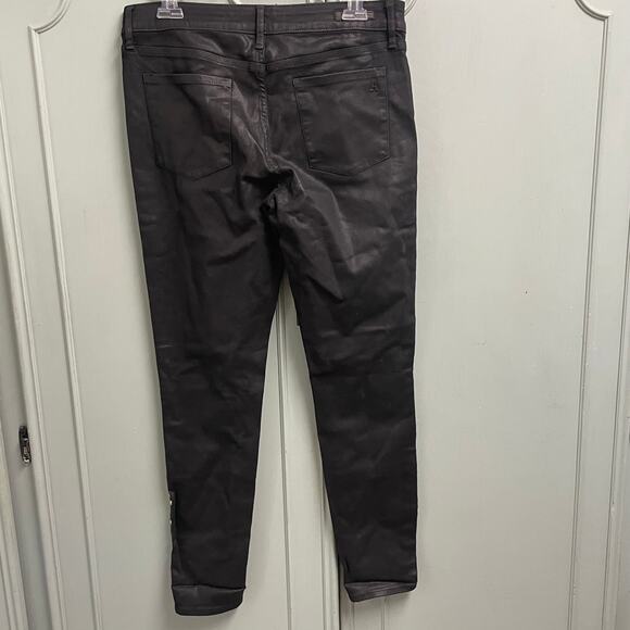 Articles of Society Coated Jeans Studded Black Stretch Size 30 Moto Punk Glam - Picture 3 of 5